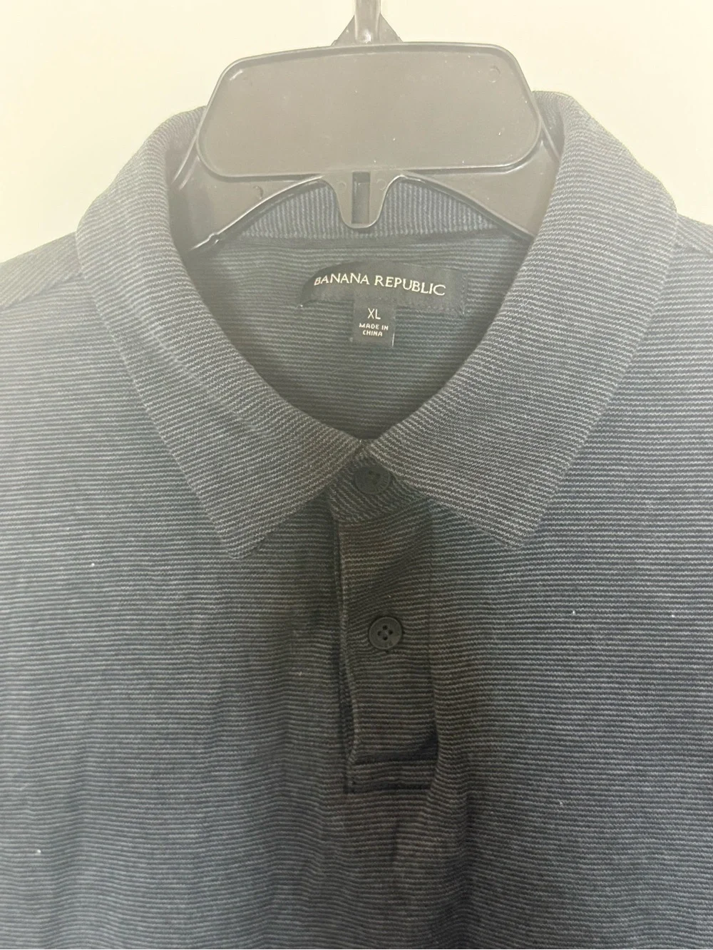 Banana Republic Black Men's Short-Sleeve Polo